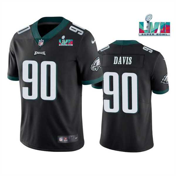Men & Women & Youth Philadelphia Eagles #90 Jordan Davis Black Super Bowl LVII Vapor Untouchable Limited Stitched Jersey